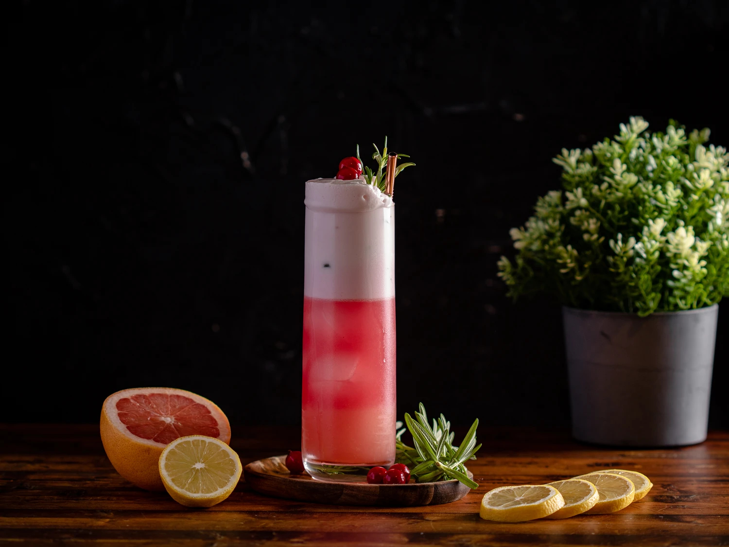 Cocktail Cranberry Campari Fizz