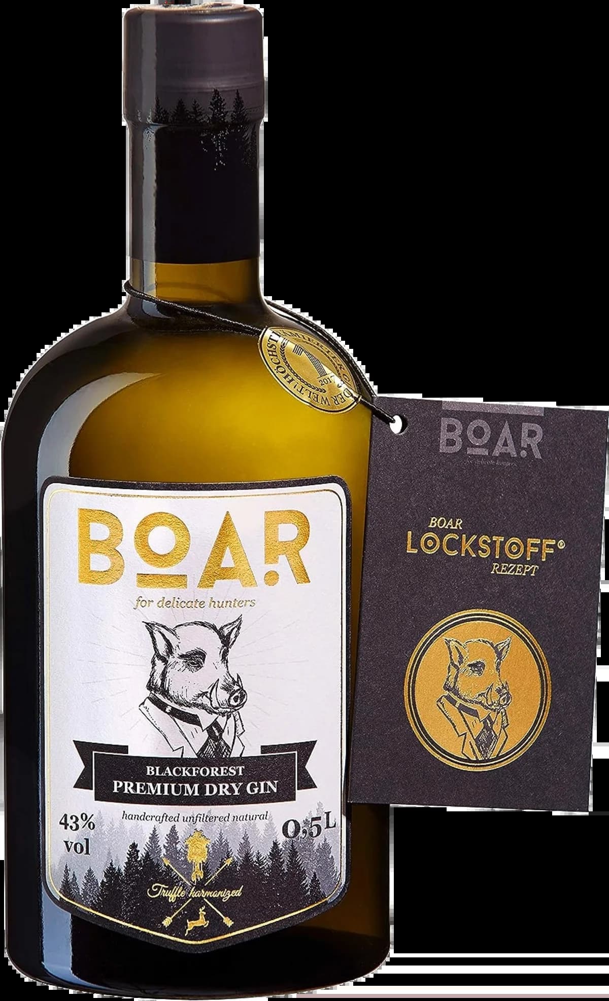 Abbildung einer Gin Flasche BOAR Blackforest Premium Dry Gin